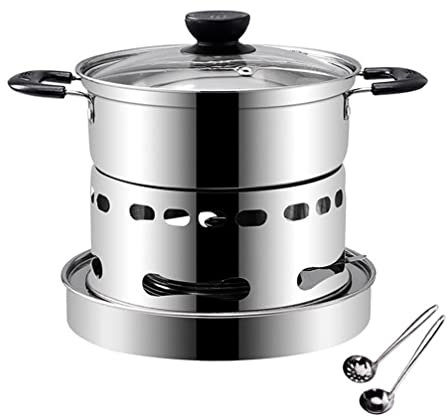 HOTRA Holzofen Tragbar Spirituskocher Innenraum Mit Topf Stove Campingkocher Campingherd mit Topf Kein Strombedarf (Size : 20cm)