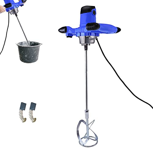 2400W Mörtelrührer Rührwerk Gipsmischer 2m Stromkabel, einstellbare Geschwindigkeit 6 Gang, Sperrtaste, 1700RPM, M14 Rührstab, zum Mischen von Zement, Farbe, einfach zu bedienen