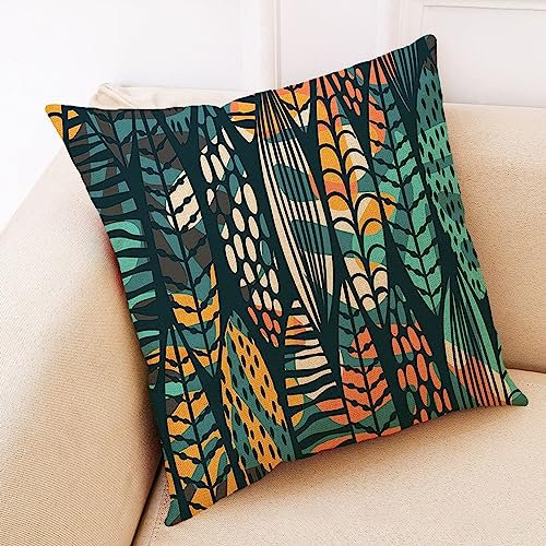 1 Zierkissenhüllen 45x45cm, Kopfkissenbezug Mehrfarbig Tropische Pflanzen Flanell Kopfkissenbezug Sitzkissen Dekokissen Couchkissen Dekoration