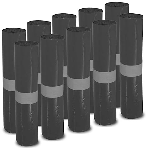 Wisch Star Müllbeutel 120L in Schwarz, 10 Rollen à 25 Stück | Mülltüten groß 700x1100mm extra stark, reißfeste und stabile Abfallsäcke, Schwerlast Müllsäcke für hohes Müllaufkommen
