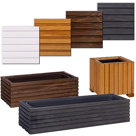 BooGardi Blumenkasten mit Einsatz · Weiß 25cm x 25cm x 25cm · 4 Farben 3 Größen · Pflanzgefäß für Fensterbank/Balkon · Balkonkasten · Pflanzkübel Garten Terrasse