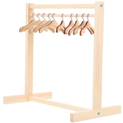 Alipis 1 Jeu Cintre De Maison De Poupée Cintres pour Poupée Porte Tenue De Poupée Meubles De Chambre Poupée Maisons De Poupées Mini Cintre Mur Vêtements De Bébé Bois Enfant Penderie