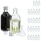 Relaxdays Botellitas de Cristal, Mini Botellas para Rellenar, 50 ml, Tapa Rosca y Tapón, Transparente/Plateado, Hierro, Pack de 25