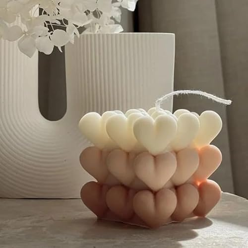 Silikonformen Gießformen Kerzenformen zum Gießen 3D Herz Epoxidharz Seifenformen Silikonform Formen Gießform Resin für DIY Hochzeit Valentinstag Jubiläumsgeschenk Haus Dekoration