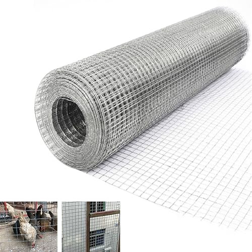 Yqyc Maschendrahtzaun Verzinktes, Geschweißter Stahlgeflecht Draht, Viehzaun Rolle für Hühner, Kaninchen, Hunde, Fensterschutz, Gemüseschutz (Size : 6mm Hole 1.2 x 15m)