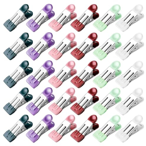 30 Pcs Stainless Steel Clothes Pegs for Socks, Towels, Food Sealing, Photo, Non-Slip Clothespins