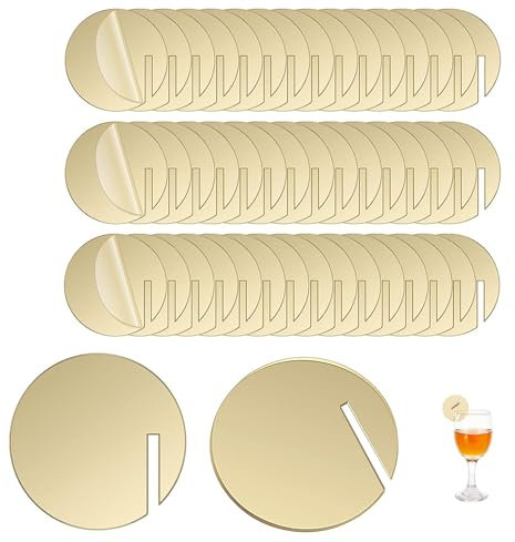 Hezhou 30 Pezzi Segnabicchieri Ciondoli per Bicchieri di Vino Acrilico Etichette per Bevande Etichette per Bevande per Feste Segnabicchieri Marcatori Ciondoli per Distinguere (39mm)