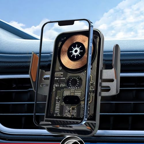 Car Phone Holder Wireless Charger, Wireless Car Charger Auto-Clamping 15W Fast Wireless Charging Car Mount for iphone 17 16 15 14 13 12 Pro Max,Samsung Galaxy Series S26 Ultra S25 S24 S23 S22 J-Clip