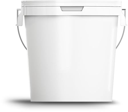 Ultimo Designs 20 Litre White Bucket With Airtight, Leak-Proof, Tamper Evident Lid & Metal Handle
