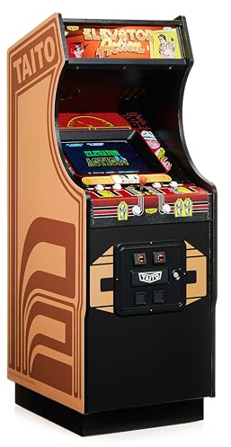 Numskull quarter arcades Elevator Collector's Edition Mini Arcade Réplique en bois véritable 1/4 échelle ROM, batterie rechargeable et haut-parleurs 3 W pour amateurs rétro