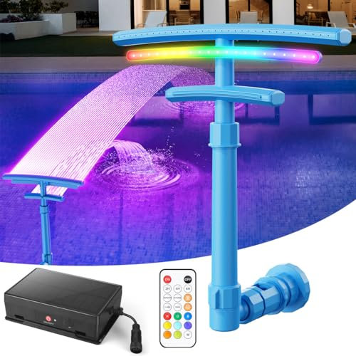 Fontana solare a doppio spruzzo per piscine fuori terra, aeratore a cascata per piscina con luci LED a 9 colori, fontana con spruzzatore regolabile per piscina, accessori per piscina decorazione per