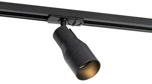 QAZQA Foco negro moderno para sistema de raíles monofásicos - Iconic Kohua Metálica/Aluminio/Plástico Redonda Adecuado para LED Max. 1 x 10 Watt