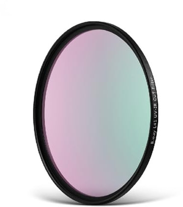 Filtro UV L41, Filtro de Capas múltiples con Corte IR, Filtros Anti-Infrarrojos y Anti-UV 8K HD, Filtro de protección de Lente de cámara SLR (Black, 55, Milímetros)
