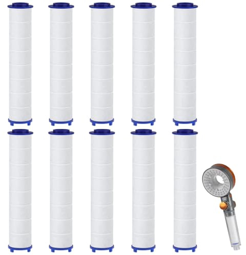 EIHI 10 Pezzi 10.5x2.4 cm filtri in cotone PP, Filtri Doccia, per soffione doccia, cartuccia sedimenti filtrati, filtro per soffione doccia
