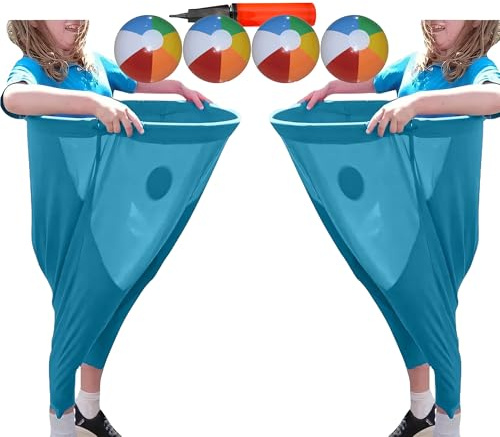JSvsza Granny Pants Yard Game, Granny Pants Outdoor Game with Bouncy Balls, Wurfspiel für draußen, Gruppen-Ballspiel, Gartenspiel für alle Altersgruppen, Blue 2pcs