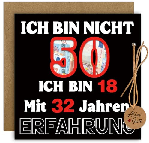 Geldgeschenke Verpackung Geburtstagskarte 50 Lustig, Geldgeschenke 50 Geburtstag mit Umschlägen, Geschenk 50 Geburtstag Mann Frau, Geburtstagskarte 50 Mann Frau für Party Hochzeit Jubiläum