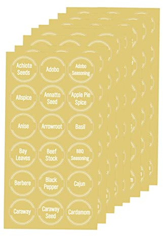 DOITOOL Etiquetas Para Frascos De Especias Adhesivas Impermeables Y Transparentes Para Cocina Con De Ingredientes Comunes Set Unidades Fácil Identificación Y Diseño 8 Hojas*2