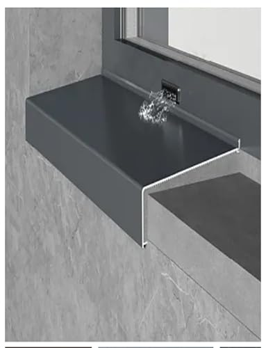Generico Deflettore antipioggia for finestre, protezione antigoccia in alluminio da 40 pollici, protezione davanzale esterna for flusso d'acqua e resistenza alle intemperie(12cm)