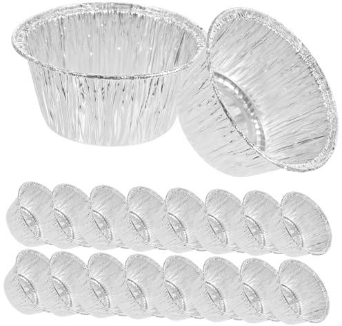 SOIMISS Moldes Para Tartaletas De Huevo Desechables 110 Ml Aluminio Grueso Conducción Calor Uniforme Congelador Horno Paquete 100 Unidades Repostería Hogar