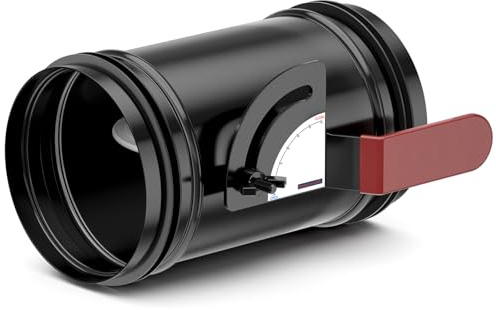 Hon&Guan HVAC Duct Manual Volume Backdraft Damper 4 Inch ，Manual Airflow Control with Silicone Seal Ring Flap for Airflow Ducting Branch Vent Systems -Galvanized Steel,Black