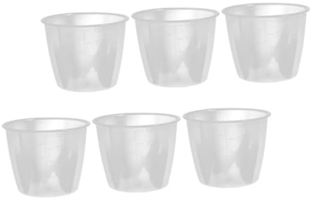 BIUDECO 6 pièces Gobelet Mesurer Transparent pour Cuiseur Riz Doseur Réutilisable avec Échelle Claire Outil Mesure Liquide et Sec Sec Large Ouverture et Empilable