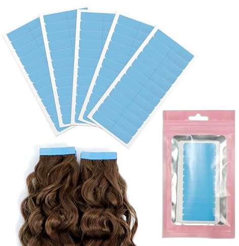 UFI Hair Extension Tapes Double Sided Ultra Hold (60 Pcs) - Tape In Extensions Re-Tape Strips, Hair Extension Tabs, Hair Tapes Adhesive, Tape Hair Extensions Refit, 4 x 0.8cm Pre-Cut Tabs
