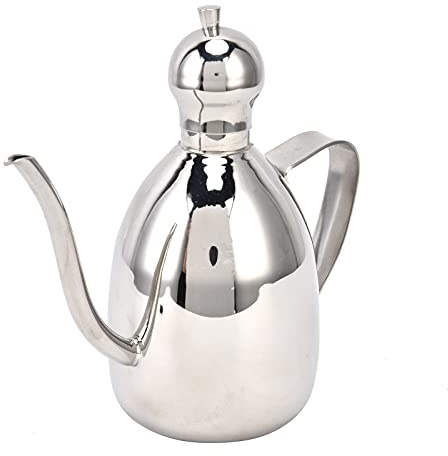 Oil Dispenser, 0.25/0.5/1L Stainless Steel Oil Can, Non Drip Leak Proof Vinegar Pot Sauce Bottle, Easy Pouring & Easy Clean (1L)