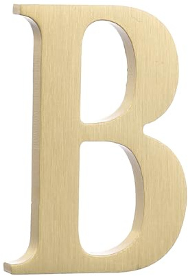 sourcing map 1.8 Inch House Letter, Brass Self-adhesive Mailbox Door Plaque, Brushed Finish Outdoor Address Sign for Office Hotel Apartments, Garden (Letter B, Gold Tone)
