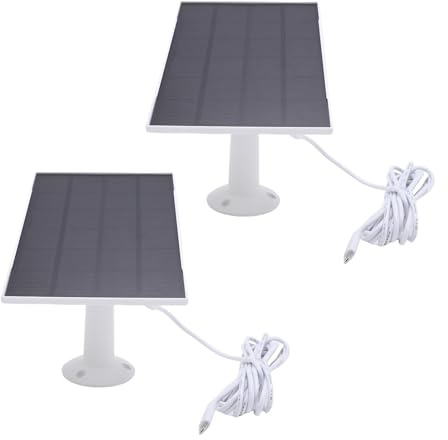 Depisuta Panel Solar de 8 W, Compatible con Cámara con Batería Recargable con Cable Micro USB, Resistente Al Agua IP65, con Cable de 9,8 Pies para Cámara de Seguridad Exterior
