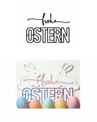 JIHFOHHA Frohe Ostern Wunsch Wörter Stanzschablonen Deutsch Schriftarten Deutsch Stanzen für DIY ScrapBooking Album Dekorative Papier Handwerk und Karten Herstellung