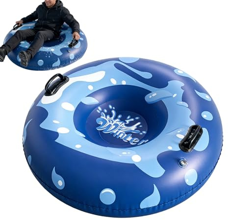 Tubo de Nieve, 110x30cm Juguete de Nieve al Aire Libre con Trineo Inflable de 2 Asas, Trineo Inflable Resistente para niños y Adultos, Juegos denieve al Aire Libre, esquí, Patinaje