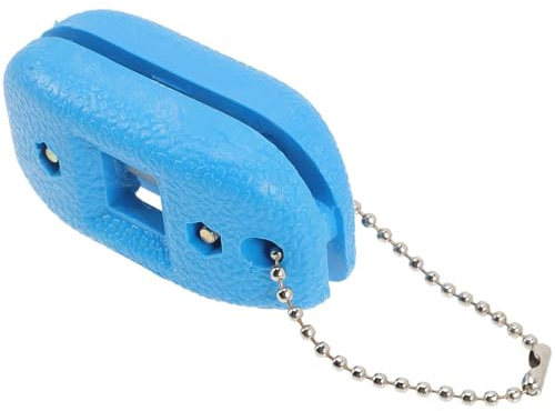 ULDIGI Afilador de Patines de Hielo Pequeño Ajustable, Herramienta Portátil de Abs Resistente para Afilar Cuchillas, Accesorio Práctico para Mantenimiento de Patinaje en Color Azul