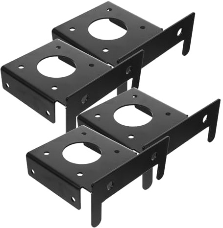 GRADENEVE 4pcs Heavy Duty Stainless Steel Deck Post Base Brackets Dark Coated Fence Railing Support Anchors for 4 X 4 Wood Posts, Pavilion and Porch Column Holders