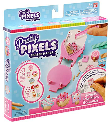 Pretty Pixels Bandai Krazy Pixels – Radiergummi-Fabrik – Starter-Set – Thema Süßigkeiten – Basteln – 38522