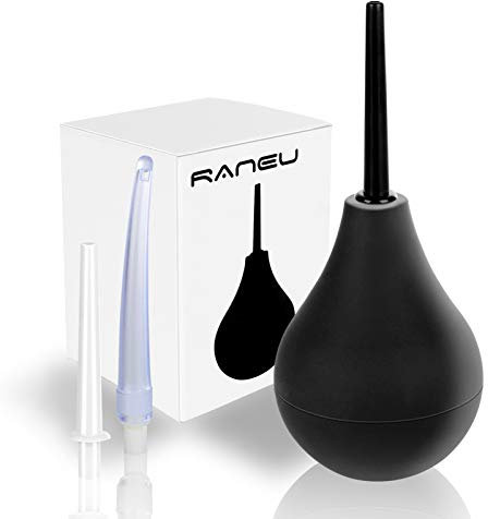RANEU Enema Bulb Silicone Anal Douche Enema Kit for Women & Men with 3 Nozzles
