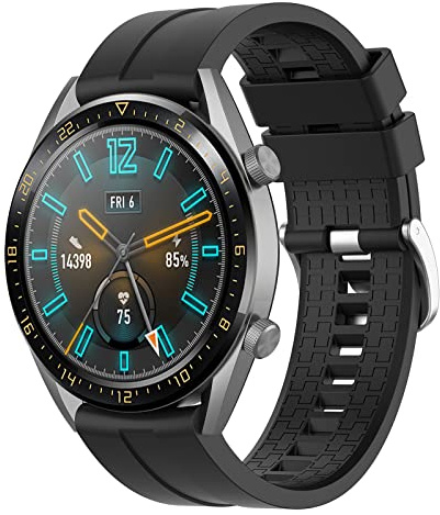 Syxinn 22 mm armband Huawei Watch GT 2 46 mm/GT 2 Pro/GT 3 46 mm/GT 4 (46mm), GT Sport/Active/Elegant/Huawei Watch 3/3 Pro, silikonband för Galaxy Watch 46 mm/Gear S3 Frontier/klassisk