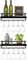 Mkono Wall Mounted Wine Rack Set of 2 Wood Shelf Rustic Bottle Glass Floating Shelves Stemware Hanger Modern Plants Photos Display Storage Holder Kitchen Dining Room Bar, Black, 16.92x5.9x0.7 inches