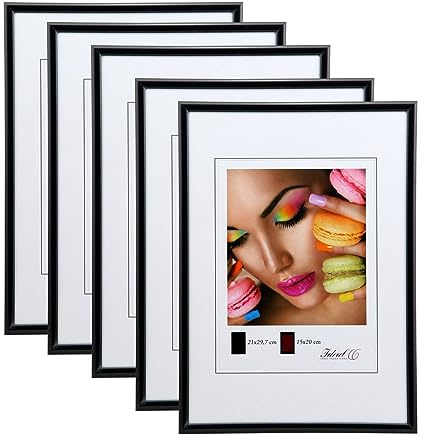 IDEAL TREND New Lifestyle Set Bilderrahmen Wanddeko Collage Poster Rahmen 2er 3er 5er Pack: Farbe: 5er Pack Schwarz | Format: 40x60