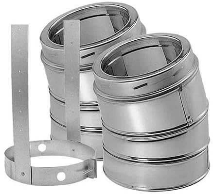 AMS Fireplace | DuraTech | 7 15 Degree Elbow Kit | Stainless Steel | SKU : 7DT-E15KSS