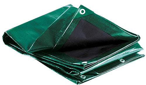 TERRE JARDIN - Bâche de Protection Extérieur 1,5 x 6 m - Imperméable, Ultra Lourde et Résistante - Polyéthylène 240 g/m², Anti UV - Pour Bois de Chauffage - Œillets en Aluminium