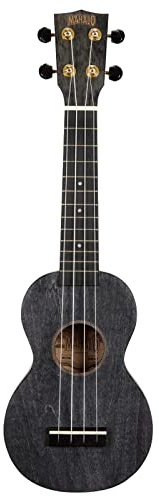 Sopran-Ukulele Slim schwarz Satin + Hülle