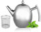 Fyearfly Théière en acier inoxydable avec infuseur, théière de 1 litre/1,5 litre, théière en argent fine avec filtre pour maison, hôtel, restaurant, thé en vrac(1L)