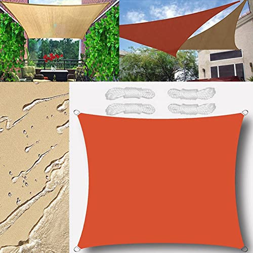 Tenda da Sole Tenda a Vela Impermeabile Rettangolo Quadrato Triangolare Tendalino 3x4.5m Tenda da Sole Telo Parasole Ombreggiante per Esterno Terrazzo Balcone Giardino Arancia