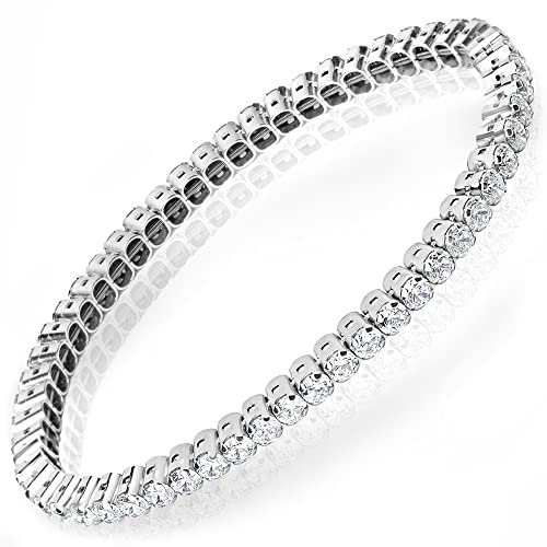 Damiano Parati Tennisarmband Unisex - Damen & Herren Armband Silber 925, Tennis Armband, S, Sterling-Silber