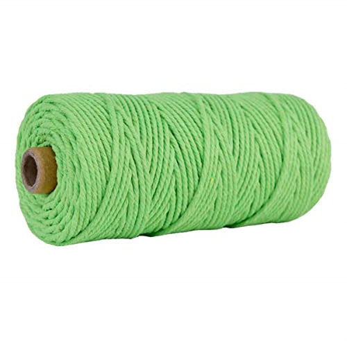 FIZOVER 100 m x 3 mm Makramee-Baumwollschnur, farbiges Seilgarn zum Aufhängen, Pflanzenaufhänger, IY Bastelzubehör, 10,3 mm