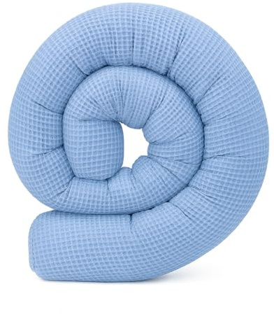 Schlangenmanufaktur® Baby Kuschelschlange Bettschlange Rauchblau, 250cm x 13cm, Handmade, ÖKO-TEX® Standard100 zertifizierte Materialien, 100% Made in Germany