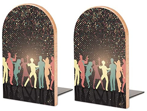 Packung Mit 2 Buchstützen Tanzen Rutschfester Bücherständer Aus Holz Bücherregal Bücherhalter Für Home Desk Office Library