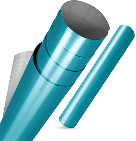 vgoltd Furniture Stickers Gloss Self Adhesive Vinyl Wrap Sticky Contact Paper Roll for Kitchen Countertop Cupboard Cabinets Wardrobe & Tabletops (Turquoise, 30 x 500 cm)