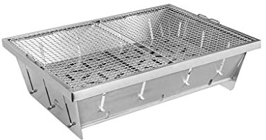 XMING Stainless Steel Folding Grill Outdoor Grill Domestic Small Barbecue (Size : 50cm)