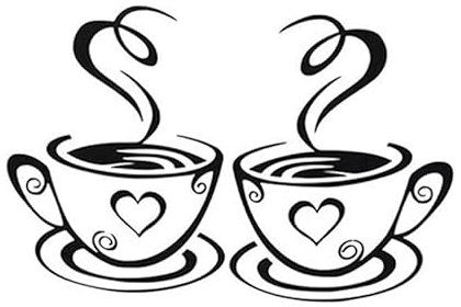 duoyif Wandtattoo Coffee Wandsticker Kaffee Wandaufkleber Kaffeetasse Wandtattoo Schwarzer Cafés Wandaufkleber für Kaffeestube Büro Wohnzimmer Esszimmer Küche Kaffee wanddekoration 30 x 18 cm